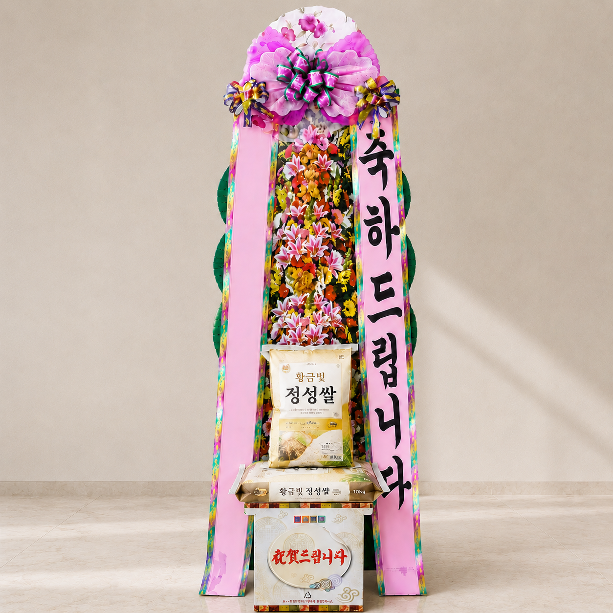 쌀화환 20kg — 축하화환